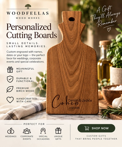 Personalized Wooden Cutting Board Favors