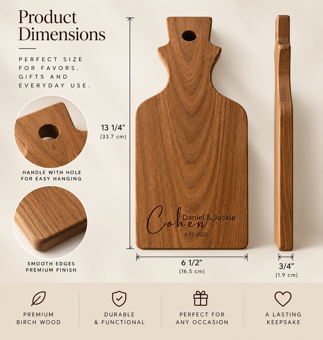 Personalized Wooden Cutting Board Favors